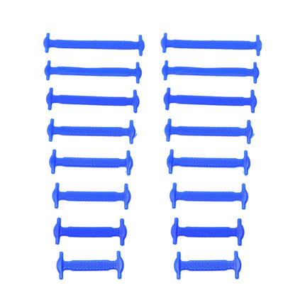 Multiple blue plastic pins arranged in rows on a white background

