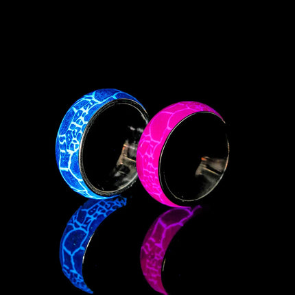 Pink Blue Stainless Steel Luminous Rings