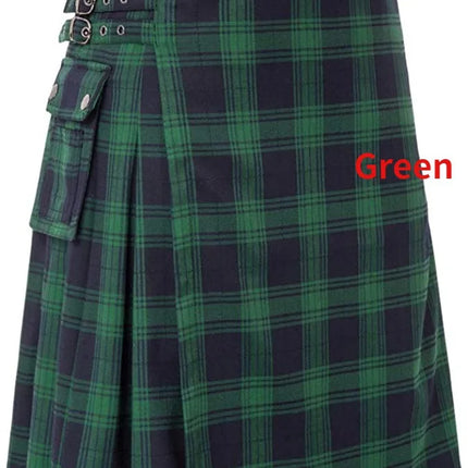 Costume Wear Men Plaid Scottish Buckle Skirt - Costume Wear - Instant Costumes - Mad Fly Essentials