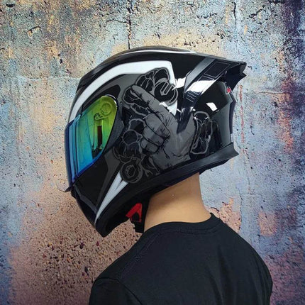Motorcycle Full-Face Blue Black Capacete Helmet - Mad Fly Essentials