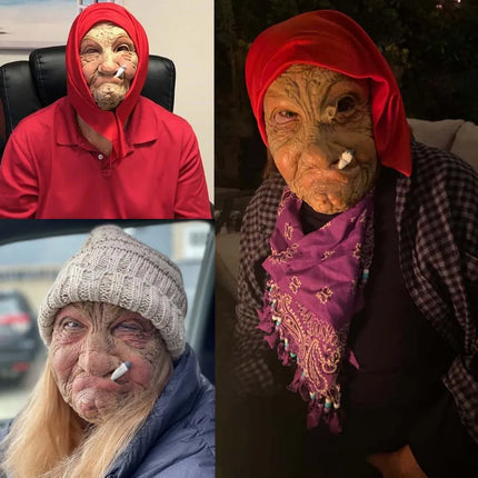 Men Funny Smoking Granny Mask