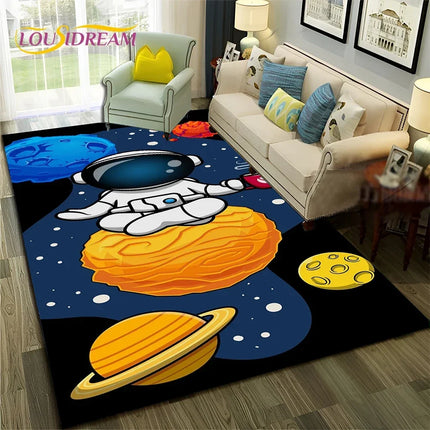 Area Rug Universe Space Galaxy Planet 3D Rug - Area Rug - Essential Rugs - Mad Fly Essentials