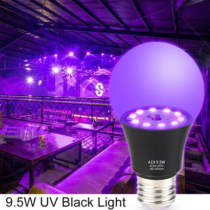E26 9.5W UV Purple Black LED Light Bulb - Lighting & Bulbs Mad Fly Essentials