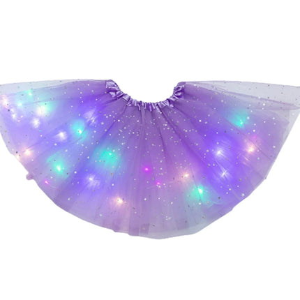 Girls Luminous LED Fluffy Dance Costume Skirt