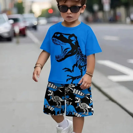 Tracksuit Boy Dinosaur Retro O-Neck Tracksuit Set - Tracksuit - Nifineo - Mad Fly Essentials
