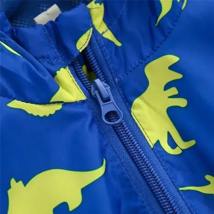 Baby Boys 2-7Y Spring Dinosaur Blue Hooded Jacket