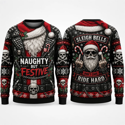 3D Hoodies Men Xmas Rocking Skull Christmas Viking Sweater - 3D Hoodies - Vikineey - Mad Fly Essentials