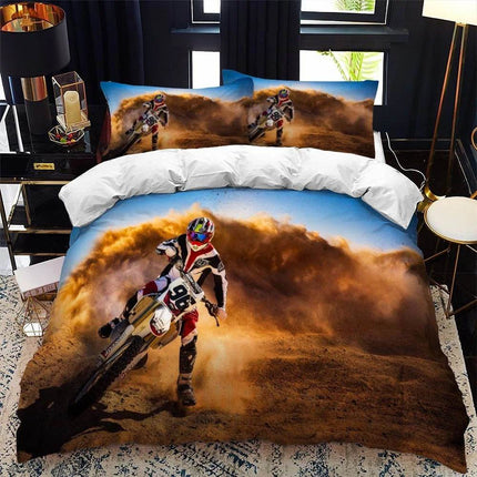 Space Kids Room Motorcycle Bedding Duvet Set - Mad Fly Essentials
