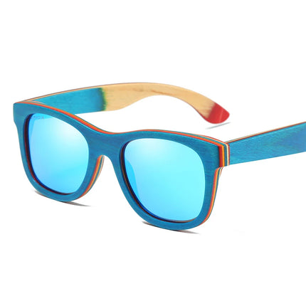 Women Sunglasses GM Blue Frame Bamboo UV400 Sunglasses - Women Sunglasses - GM Sunglasses - Mad Fly Essentials