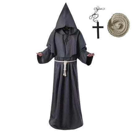 Medieval Monk Hooded Cape Men Costume Wear - Mad Fly Essentials