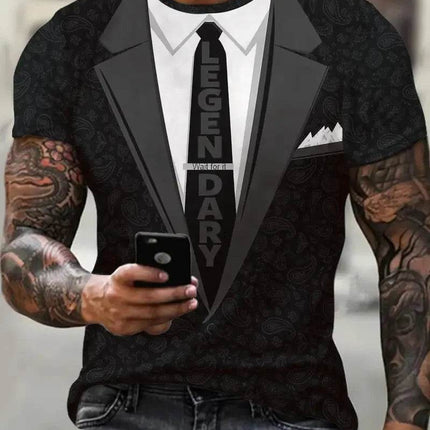 Men Fashion 3D Short Suit Graphic Shirts - Mad Fly Essentials