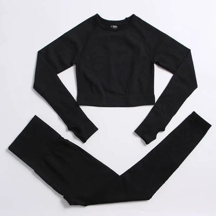 Outfit Set Women 2pc Solid Seamless Top Leggings Set - Outfit Set - Ensemble - Mad Fly Essentials