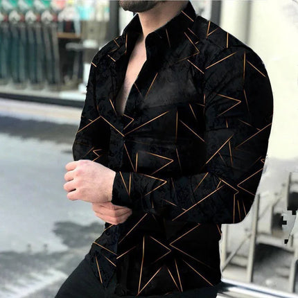 Men 2024 Spring Business Casual 3D Party Beach Shirts