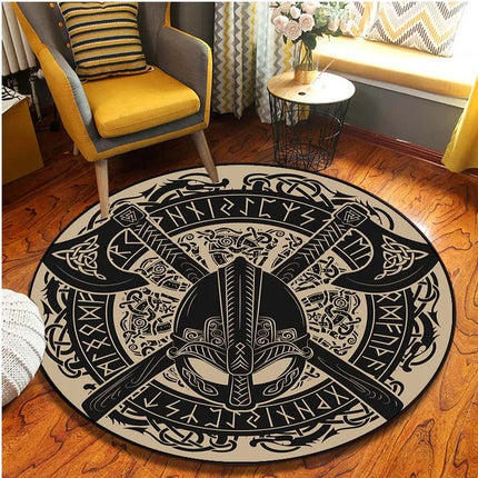 Circular Viking 3D Living Room Floor Doormat