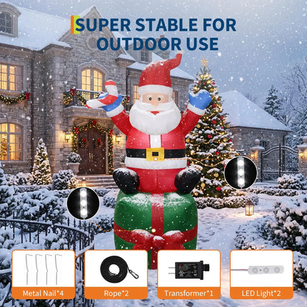 Christmas Decor 6FT Santa Claus Inflatable Yard Decor - Christmas Decor - XR Partyday - Mad Fly Essentials