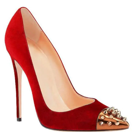 High Heels Women Pointed Toe Rivet Stiletto Heels - High Heels - wetkiss - Mad Fly Essentials