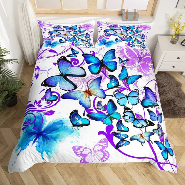 Home Purple Butterfly Psychedelic Bedding Duvet Sets