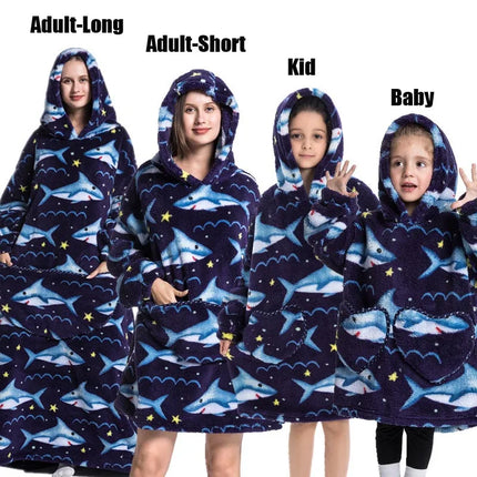 Hoodies Women Family Matching XL Lion Plush Blanket Hoodies - Animal Game - Mad Fly Essentials