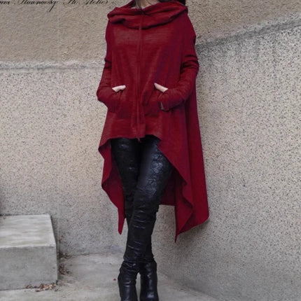 Hoodies Women Fashion Irregular Hem Long Pullover - Hoodies - Adogirl - Mad Fly Essentials