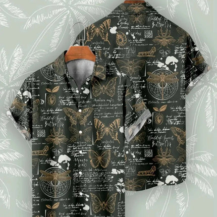 Men Vintage Short Astrology Hawaiian Shirts