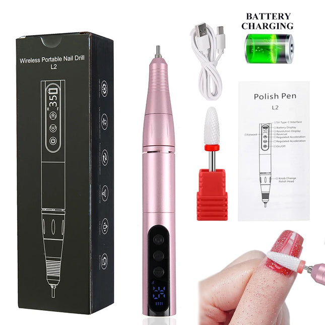 Nail Essentials 35k RPM Rechargeable Portable USB Nail Drill Machine - Nail Essentials - Maange - Mad Fly Essentials
