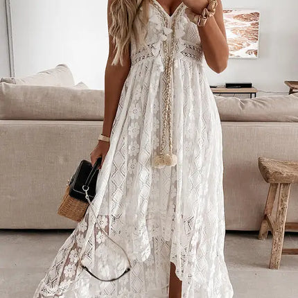Maxi Dress Women Bohemian Lace White Sundress - Maxi Dress - Roddrsya - Mad Fly Essentials