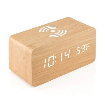 Voice Control Wooden Digital Alarm Clock - Mad Fly Essentials
