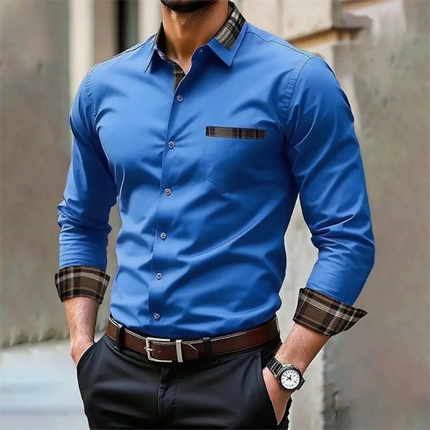Business Casual Shirt BC Men Fashion Solid Long Sleeve Shirt - Business Casual Shirt - BC - Mad Fly Essentials
