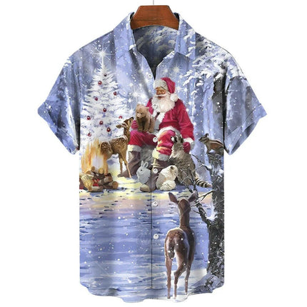 Men Christmas 3D Party Hawaiian Shirt - Men's Fashion Mad Fly Essentials