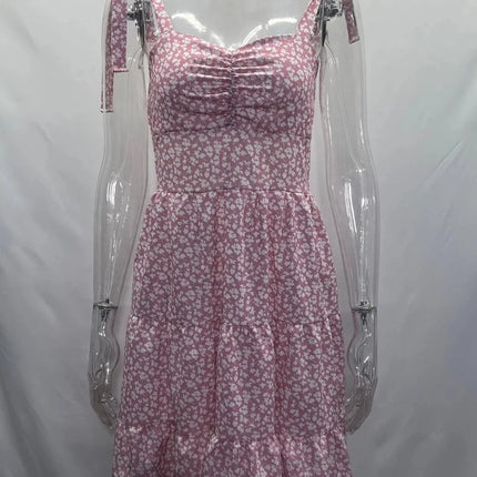 Women Sleeveless Boho Mini Floral Dress