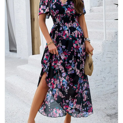 Party Dress Women V-Neck Long Sleeve Plus Dress - Party Dress - FJBK - Mad Fly Essentials