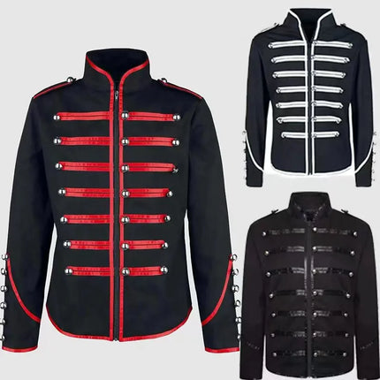 Men Gothic Steampunk-Medieval Military Frock Jackets