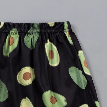 Women Avocado Print Pajamas Set