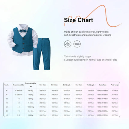 Gentleman Outfit Boy Bow Tie 4pc Tuxedo Clothing Set - Gentleman Outfit - Tiaobug - Mad Fly Essentials