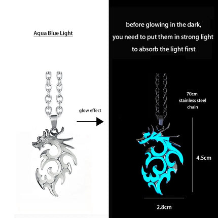Necklace Luminous Kids Gothic Dragon Neck Cord Party Pendant Boy New - Losstower - Necklace - Mad Fly Essentials