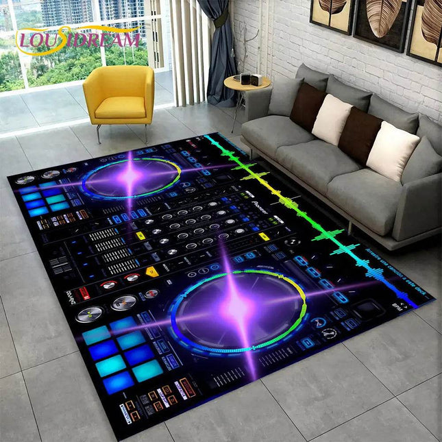 3D DJ Music Keyboard Living Area Rugs - Mad Fly Essentials