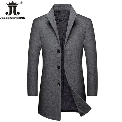Men Business Casual Boutique Wool Parka Jacket