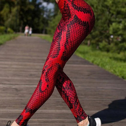 Women Snake Red Blue Gothic Yoga Fitness Leggings
