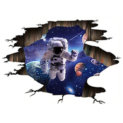 3D Space Astronaut Broken Wall Sticker for Kids Room