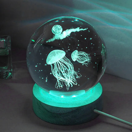 3D LED Jellyfish Kids Room Night Light