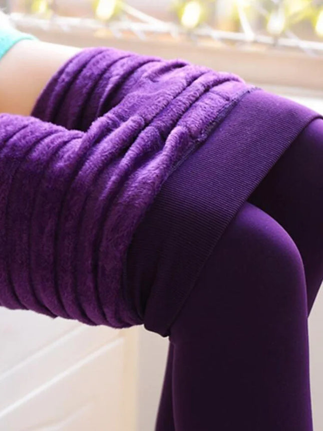 Women Velvet Cashmere Knitted Elastic Leggings