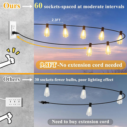 LED Fairy Light Outdoor Dimmable ST38 Waterproof Patio Lights - LED Fairy Light - Kikielf - Mad Fly Essentials