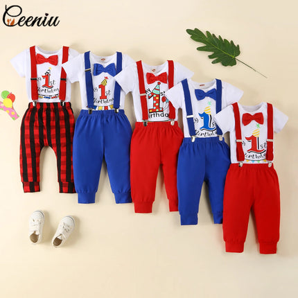 Clothing Set Baby Boy First Birthday Rompers Overalls - Clothing Set - Prowow - Mad Fly Essentials