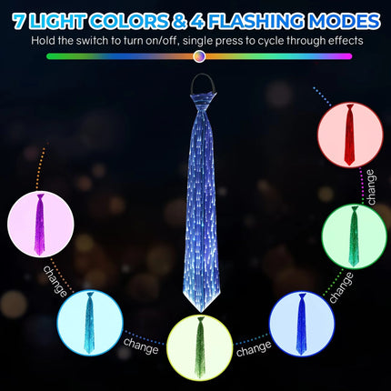 LED Party Light Fiber Optic Light Tie - LED Party Light - GPED - Mad Fly Essentials