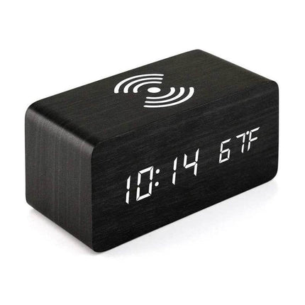 Voice Control Wooden Digital Alarm Clock - Mad Fly Essentials
