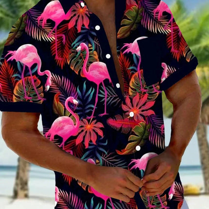 Shirt Men Flamingo Parrot 3D Animal Shirt - Shirt - Orchid - Mad Fly Essentials