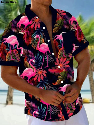 Shirt Men Flamingo Parrot 3D Animal Shirt - Shirt - Orchid - Mad Fly Essentials