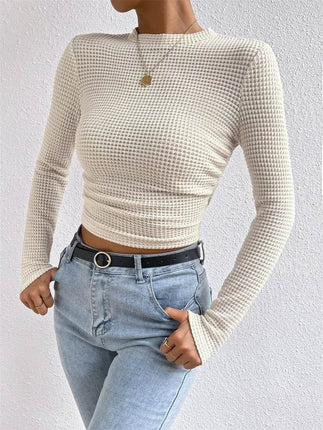Women Long Y2K White Black Knit Crop Top - Mad Fly Essentials