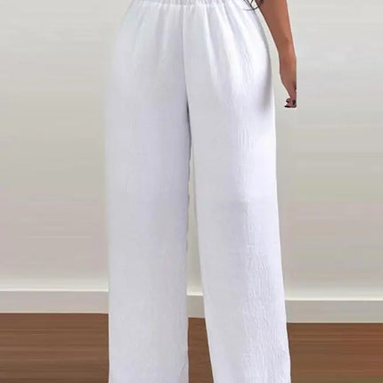Jumpsuit Women Off Shoulder Solid Wide Onesie - Jumpsuit - Macheda - Mad Fly Essentials