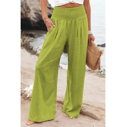 Women Spring Office Lady Solid Loose Wide Leg Pants